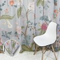 thumbnail image 4 of Floral Leaves Curtains for Living Room 63 inch Length 2 Panels Set Elegant Blue Grey Spring Flower Printed Window Curtain Sheer Curtains Chiffon Drapes for Bedroom, 4 of 6