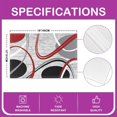 thumbnail image 2 of Red Black Grey Placemats Set of 4 12"x18" Modern Wavy Circles Placemats for Dining Table Indoor Outdoor Kitchen Modern Abstract Art Table Mats Placemat Stripe Swirl Decor Table Place Mats, 2 of 4
