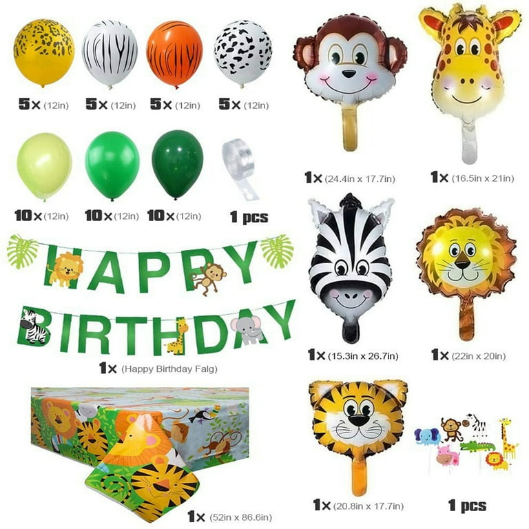 YANSION Safari Birthday Decorations Jungle Theme Party Supplies