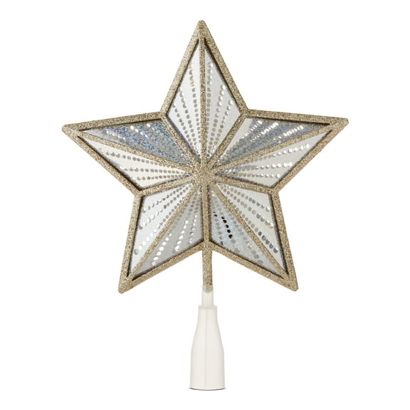 LED Star Christmas Tree Topper, Champagne Gold, 12", by Holiday Time