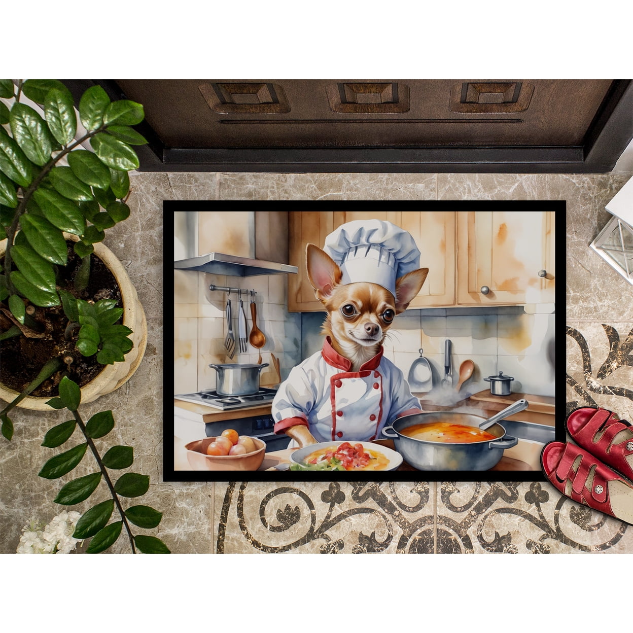 Chihuahua The Chef Doormat