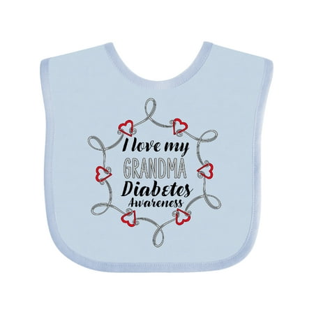 

Inktastic I Love My Grandma Diabetes Awareness Gift Baby Boy or Baby Girl Bib