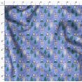 thumbnail image 4 of Soimoi Blue polyester Crepe Fabric Bear & Reindeer Cartoon Printed Fabric 1 Yard 42 Inch Wide, 4 of 5