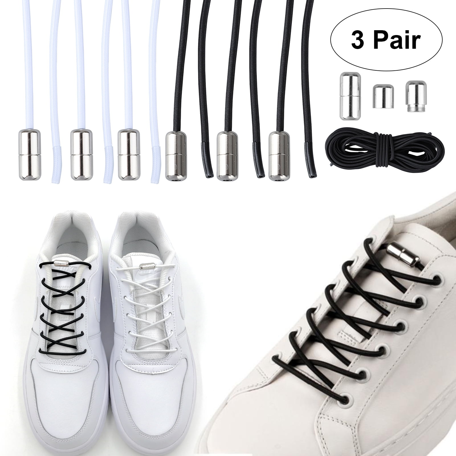 elastic shoe laces white