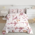 thumbnail image 2 of Homewish Pink Airplane Bedding Comforter Set,Cartoon Aircraft Twin Comforter Sets,Vintage Hot Air Balloon Bedding Set For Girl Kids,Microfiber Bedroom Decor Reversible,2-Piece, 2 of 8