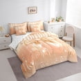 thumbnail image 3 of Feelyou Kawaii Bowknot Orange Bedding Comforter Set 7pcs, Fashion Sequin Print King Bedding Sets, Teens Kids Girls Women Reversible Bed Sheets, Microfiber Bedroom Decor, 3 of 8