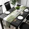 thumbnail image 5 of Sage Green Ombre Table Runner Cotton Linen 36 Inch Holiday Dresser Scarves, Vintage Shabby Abstract Plaid Art Tablerunner for Kitchen Coffee Dining Bedroom Living Room Dinner Scarf Décor 13''x36'', 5 of 9