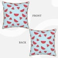 thumbnail image 3 of Xecao Watermelon Print Soft Velvet Decorative Throw Pillow Covers, Square Cushion Cases for Bed, Sofa, Living Room, Car, and Indoor Outdoor Use-20"x20", 3 of 8