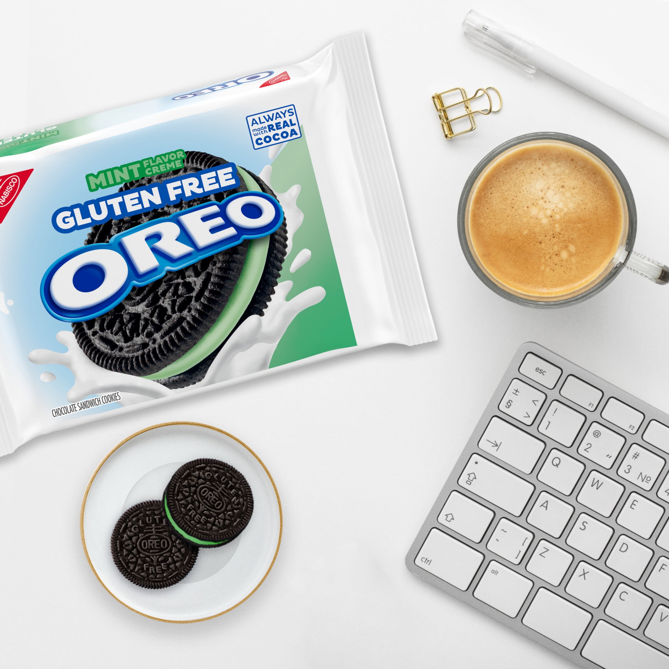 (3 pack) OREO Gluten Free Mint Creme Chocolate Sandwich Cookies, Gluten Free Cookies, 12.47 oz