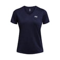 thumbnail image 1 of Camiseta Under Armour Tech Twist para mujer, cuello en V, XXL, azul marino y blanco, 1 of 2