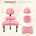 thumbnail image 5 of Homall Ergonomic Cross Legged Chair,361°Swivel Wheels, Height Adjustable Ergonomic Kneeling Desk Chairs for ADHD,Meditation ,Yoga and Home Office with Strong Lumbar Support,PU Leather,Pink, 5 of 8