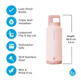 thumbnail image 3 of GROSCHE ALPINE Bouteille d'Eau Isolée Flip 'N Sip, Bouteille d'Eau Étanche avec Paille, 30 OZ, Rose Pêche (Lot de 2), 3 of 4