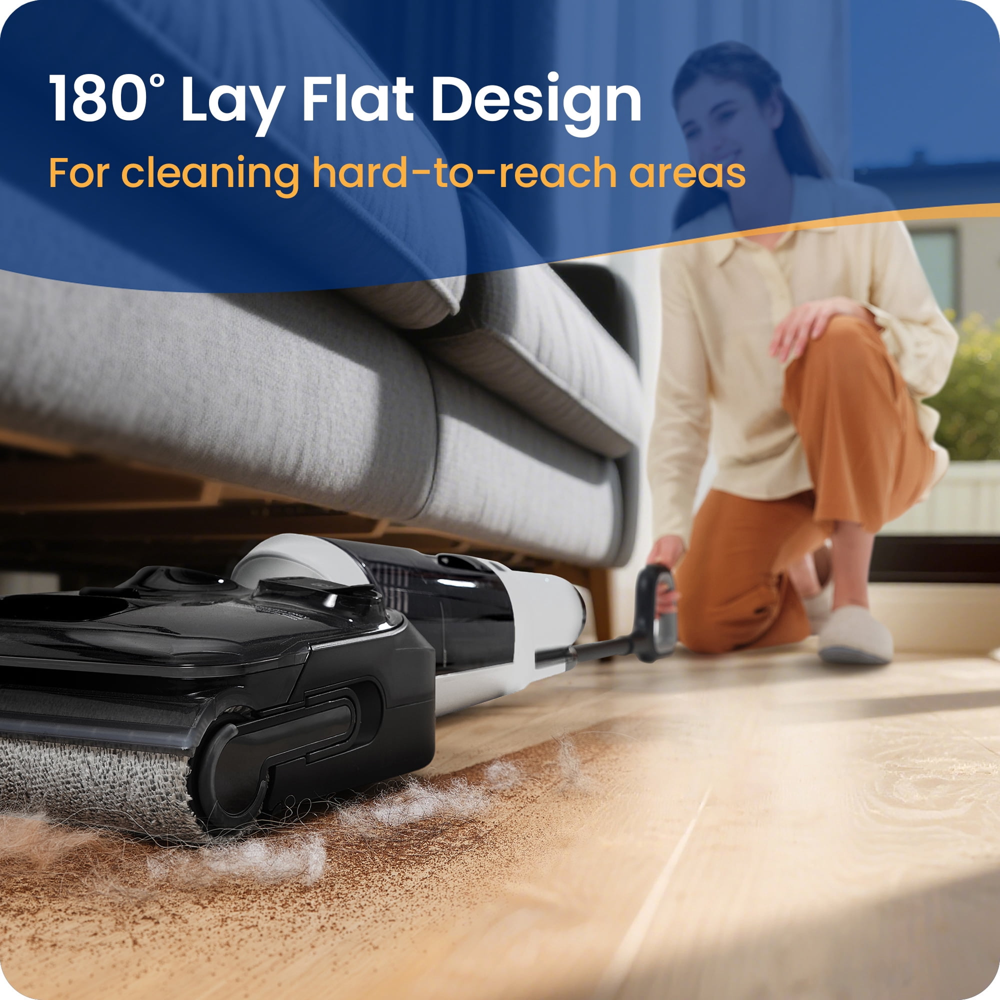 Tineco iFloor 5 Stretch Cordless Wet Dry Vacuum Cleaner, Vacuum & Mop in One, 180° Lay-Flat Cleaning, Up to 45-Min Runtime, Quiet Self-Cleaning and Drying for Hard Floors