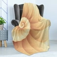 thumbnail image 4 of Snail Soft Flannel Fleece Throw Blanket, Abstract Spiral Helix Marine Shell Natural of Sea Calm Pattern, Cozy Plush for Indoor and Outdoor Use, 50" x 70", Camel Cream and Peach, by Ambesonne, 4 of 5