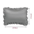 thumbnail image 3 of Set Of 4 Satin Pillow Shams Oxford Pillowcase W Ruffled Decor Deep Grey Standard, 3 of 7