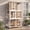 Natural+White, variant on 63.5” Wooden Catio Outdoor Cat Enclosure, Large Outdoor Cat House with Wheels & 3 Platforms, Catio with Window Entrance Link to Door or Tunnel with Waterproof Roof (Grey)