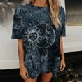 thumbnail image 2 of Tops Retro Para Hombres Y Mujeres Vintage Drop Manga Corta Patrón Estampado Casual Manga Corta Gradiente Tie-Dye Estampado Blusa Odeerbi ODB180222, 2 of 9