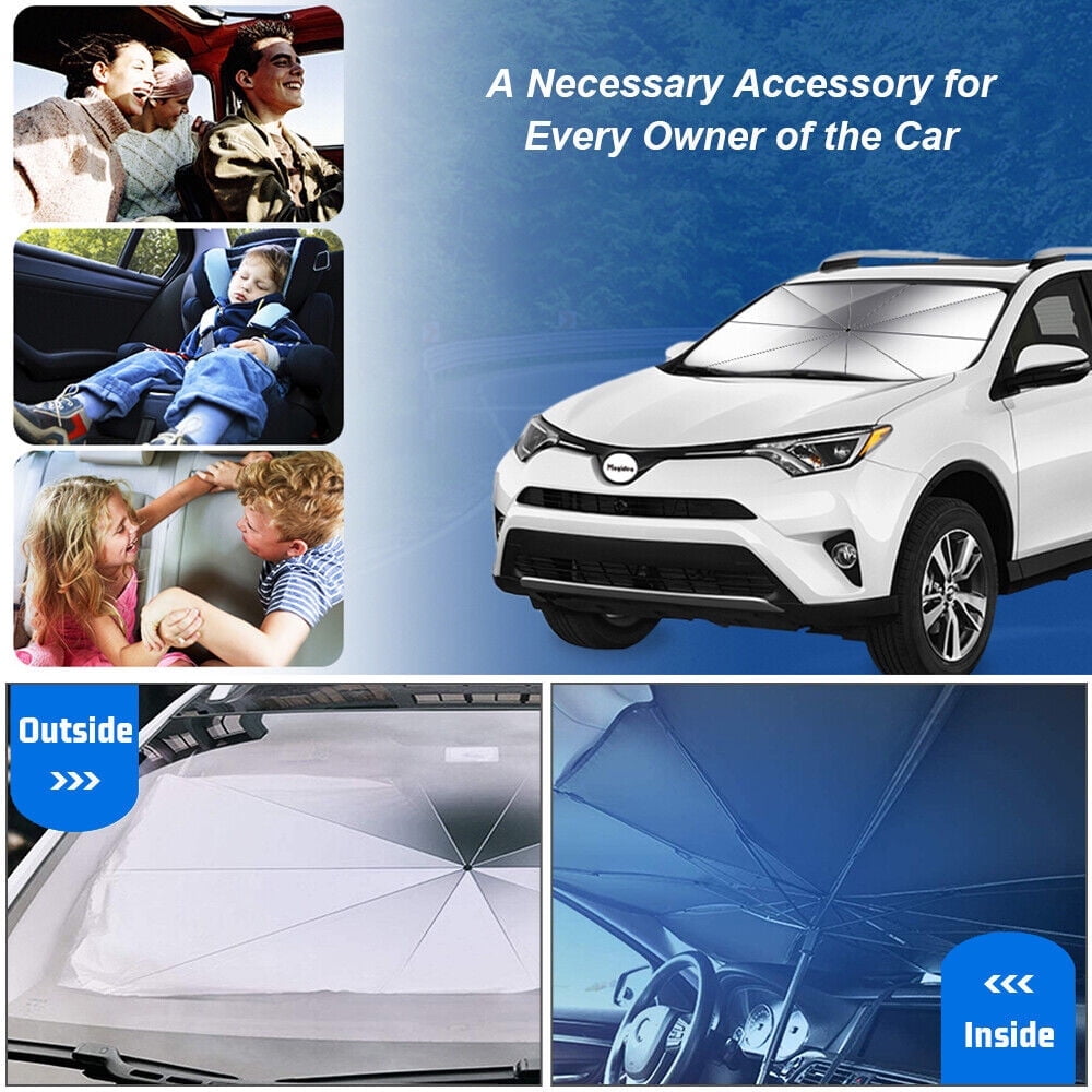 Windshield Sun Shade for Car, Car Window Shade, Foldable Car Umbrella Sunshade Cover Car Front Window, Blocks UV Rays Sun Visor Protector Sunshade for Interior Protection, Car Accessories (55"x31")