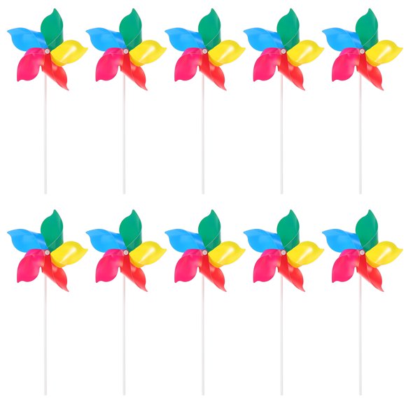 KAKOWELY Pinwheels 10Pcs Party Pinwheels Decorative Rainbow Pinwheels Funny Handheld Pinwheels Decors16.93"X7.09"X0.24"
