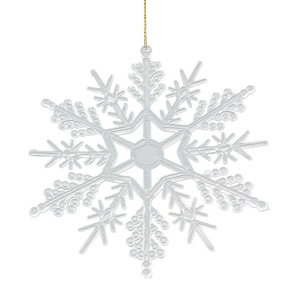 12 Pack Snowflake Ornaments, Christmas Tree Decorations, Plastic Glitter Hanging Snow Flakes for Indoor Winter Christmas Tree Wonderland Decor