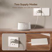 Dreamegg Sound Machine for Baby Adult Sleep, White Noise Alarm Clocks for Bedrooms Heavy Sleepers Travel, White