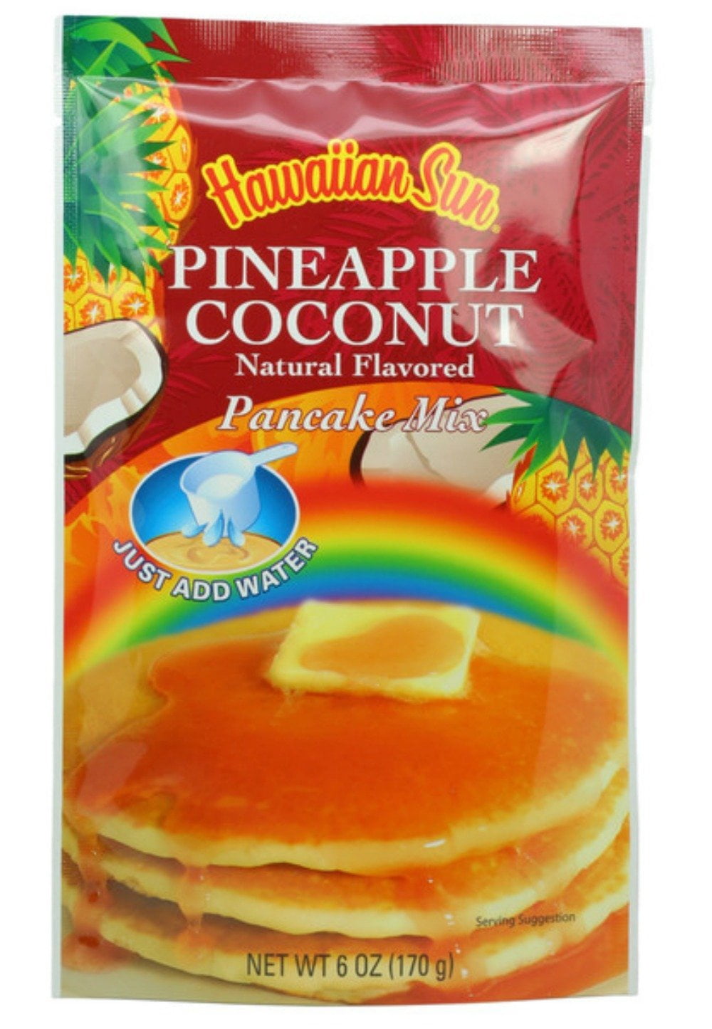 Hawaiian Sun 5 Pack Assorted Pancake Mix: Chocolate Mac, Passion Fruit, Banana Mac Nut, Coconut Pineapple.