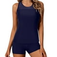 thumbnail image 5 of YOTMKGDO Suit Two Women Bathing Swimsuit with Shorts Top Swimwears Tankinis Set | 01_Blue + XL, 5 of 7