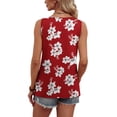 thumbnail image 5 of Ronuti Tank Tops for Women Summer Tops Trendy Dressy Casual Spring Vacation Outfits Crewneck Button Down Sleeveless Shirts, 5 of 8