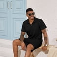 thumbnail image 4 of Fexilor Men's 2 Piece Casual Quarter Zip Polo Shirt Set Summer Vacation Beach Outfit,Sizes S-2XL, 4 of 9