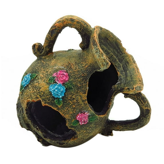 Resin Crafts Antique Wine Barrels Aquarium Fish Tank Reptilia Hiding Landscape