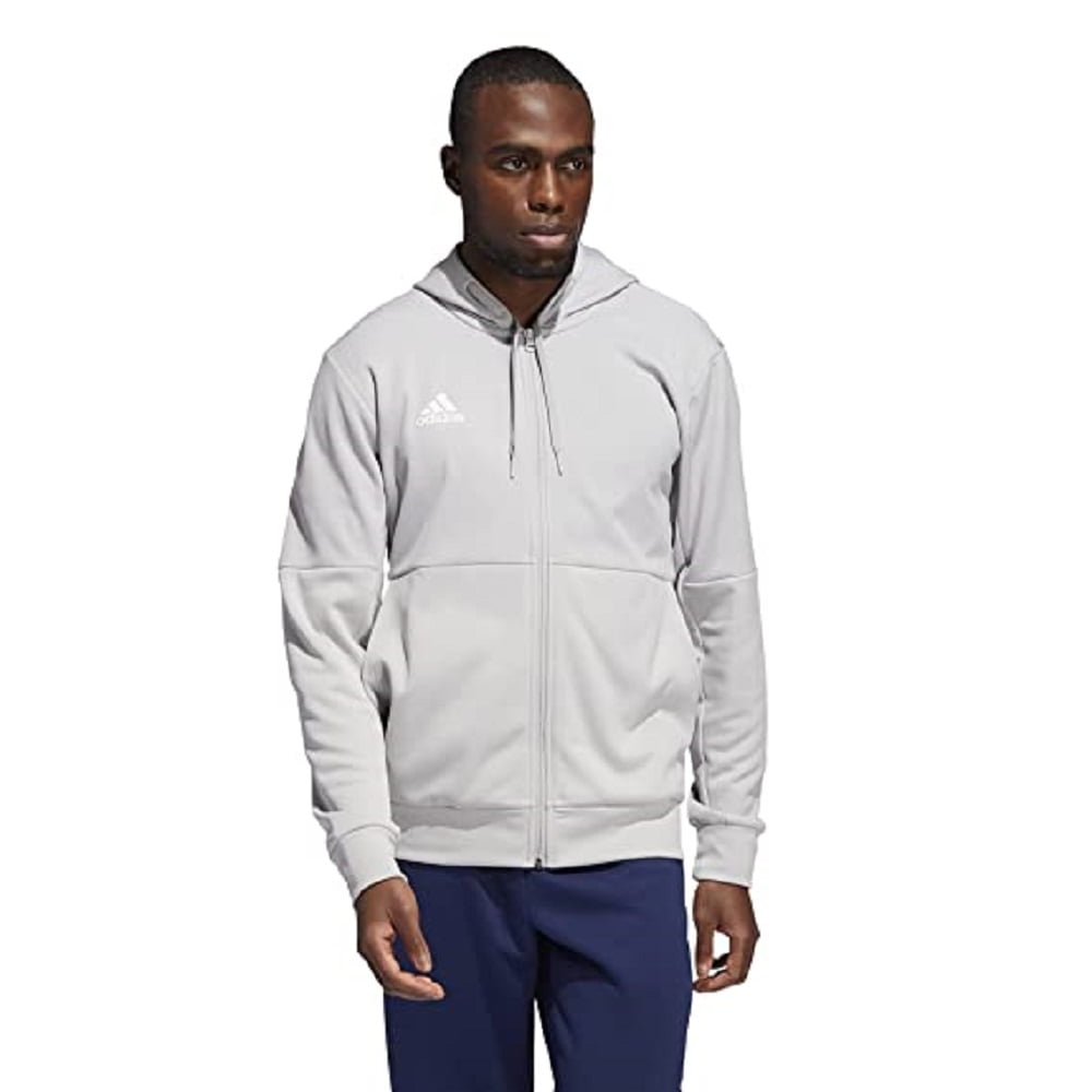 FQ0077 Adidas Team Issue Full Zip Men's Jacket Grey Two Mel/ White XL -