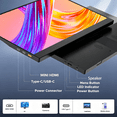thumbnail image 5 of JEEJIA Portable Monitor for Laptop, 15.6 Inch, 1080P FHD, w/Adjustable Stand, USB-C/HDMI Plug & Play, Travel Edition, 5 of 7