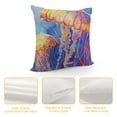 thumbnail image 4 of PRATYUS Jellyfish Pillow Cover Jellyfish Throw Pillow Cover for Bed Sofa, Coastal Marine Life Decorative Square Pillow Case Ocean Theme, Watercolor Sea Animals Cushion Cover 12x12in, 4 of 5