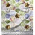 thumbnail image 1 of Soimoi Poly Georgette Fabric Geometric & Leaves Patchwork Fabric Prints by Yard 42 Inch Wide, 1 of 1