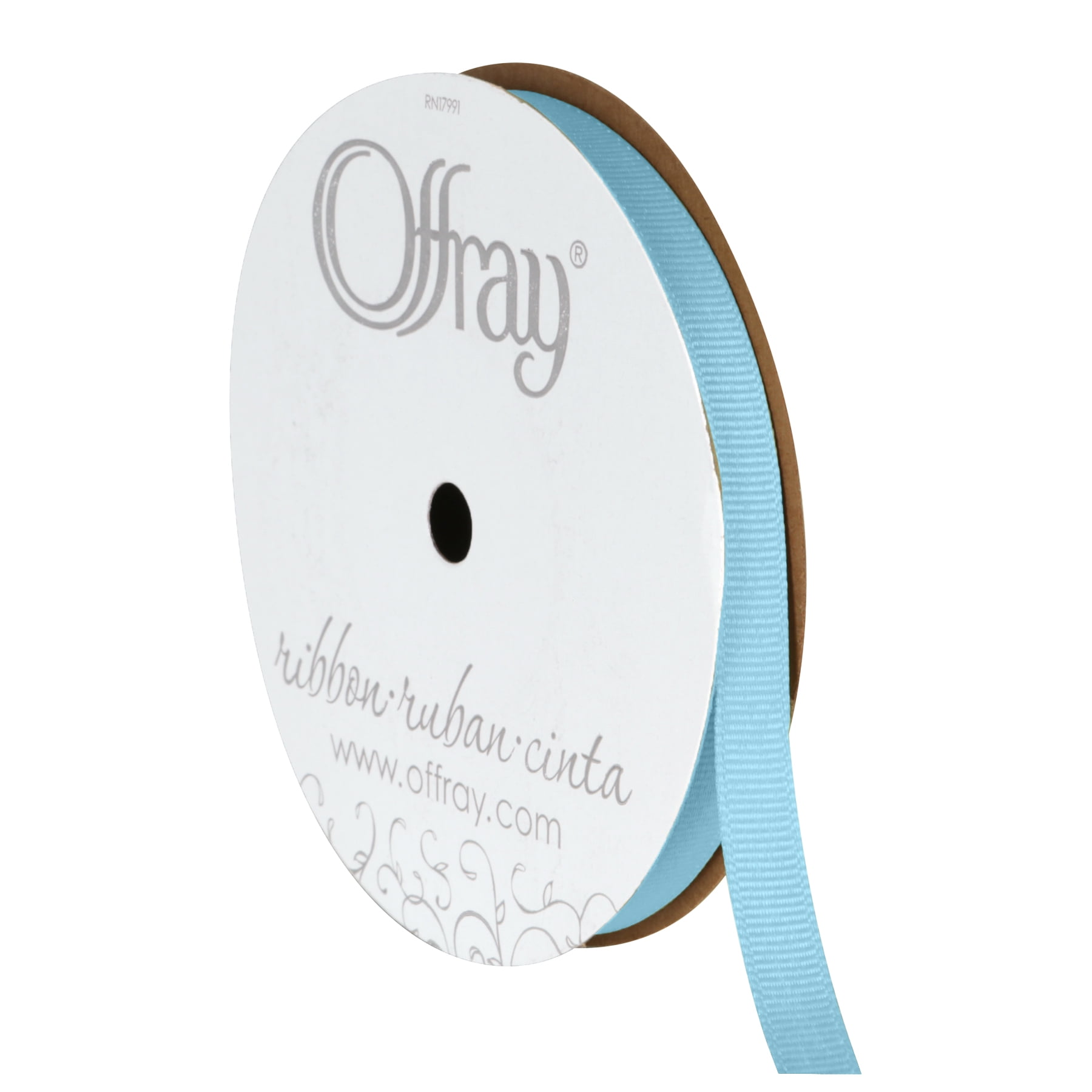 Fo Ribbon Offray Ribbon, Powder Blue 3/8 inch Grosgrain Polyester Ribbon, 18 feet ...