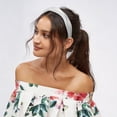 thumbnail image 2 of Unique Bargains 1 Pc Headband Irregular Satin Hair Accessories White, 2 of 5