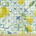 thumbnail image 2 of Ambesonne Citrus Fabric by the Yard Upholstery, Lemon Garden Scene Floral, 2 Yards, Mustard Peacock Green, 2 of 5