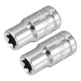 thumbnail image 1 of Unique Bargains 2Pcs 1/4-inch Drive E8 External Torx Shallow Socket, Cr-V Steel, 1 of 4