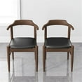 thumbnail image 4 of Buford Mid-Century Faux Leather Dining Chair in Black (Pair), 4 of 7