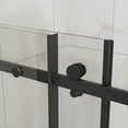 thumbnail image 5 of 60" W x 58" H Bathtub Door, Frameless Tub Sliding Shower Door, 1/4" (6mm) Thick Tempered Clear Glass with Easy-clean Coating, Stainless Steel Hardware, Matte Black, 5 of 8