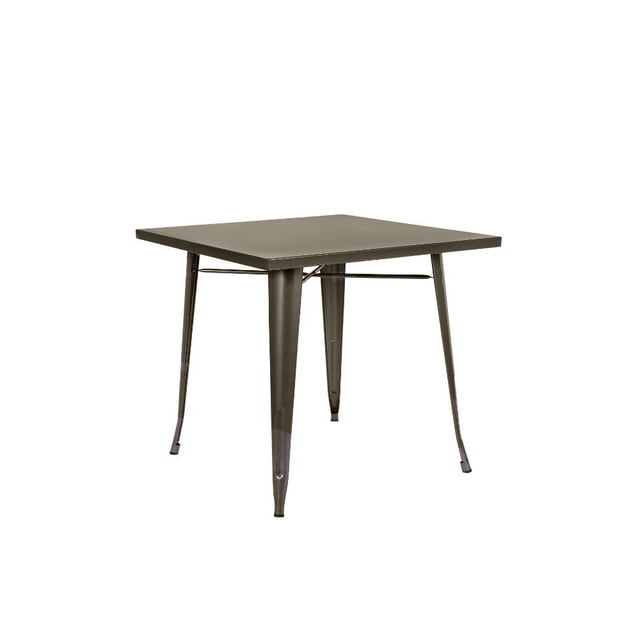 Heavenly Collection Solid Metal Dining Table, Dark Gray Finish, Indoor/Outdoor Dining Table for Kitchen, Dining Room, Patio & Balcony