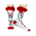 thumbnail image 5 of IT Horror Movie Pennywise The Dancing Clown Novelty Creepy 3D Fuzzy Hair Men's Knit Crew Socks Shoe Size 6-12, 5 of 6