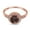 Rose Gold Silver, variant on Halo Art Deco Natural Chocolate Smoky Quartz Ring CZ 925 Sterling Silver Size 5
