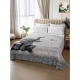 thumbnail image 2 of Modern Elephant King Size Flat Sheet, Wrinkleproof & Fadeproof Cooling Flat Bed Sheet Only, Grey Modern Art Bathtub Breathable Soft Bedding Top Sheets 105 x 98 Inches, 2 of 8