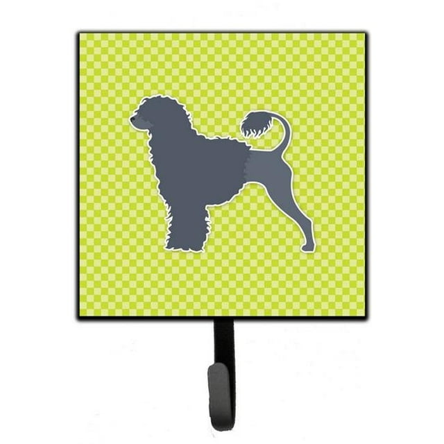 Portuguese Water Dog Checkerboard Green Leash or Key Holder