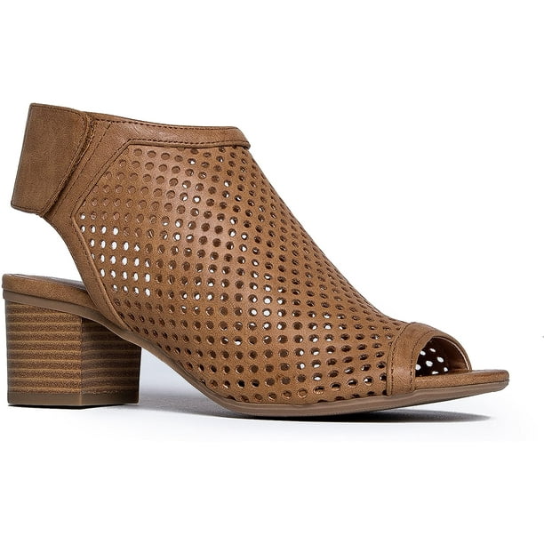 Kitten heel peep toe booties cheap