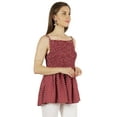 thumbnail image 2 of Moomaya Sleeveless Printed Peplum Tops Smocked Blouse For Women Casual Resort Wear, 2 of 8