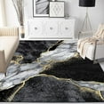 thumbnail image 2 of Modern Grey Black Gold Marble Abstract Area Rug Non-Shedding Soft Rugs For Living Room Bedroom Dining Room Indoor Office Kitchen Floor Carpet 4 x 6ft, 2 of 6