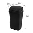 thumbnail image 5 of Sterilite Kitchen Trash Can, 13 Gallon Plastic Garbage Bin with Swing Top Lid, Black, 5 of 5