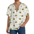thumbnail image 7 of Lsque Sea Turtle Basking in the Sun print Men's Cuban Collar Short Sleeve Shirt Summer Beachwear Casual Button Down Fashionable Vacation Leisure Shirt-X-Large, 7 of 7